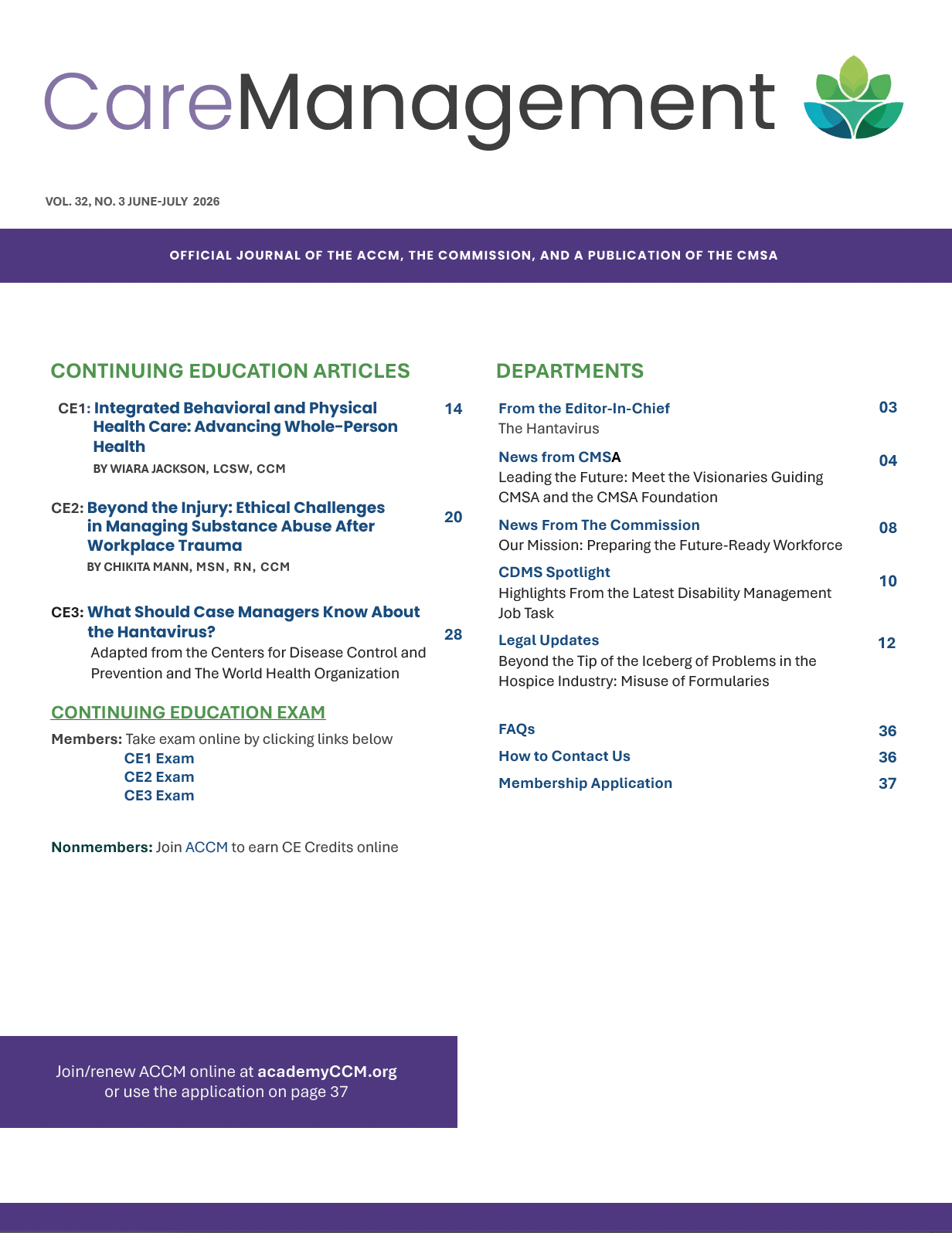 CareManagement June July 2026 Continuing Education Journal