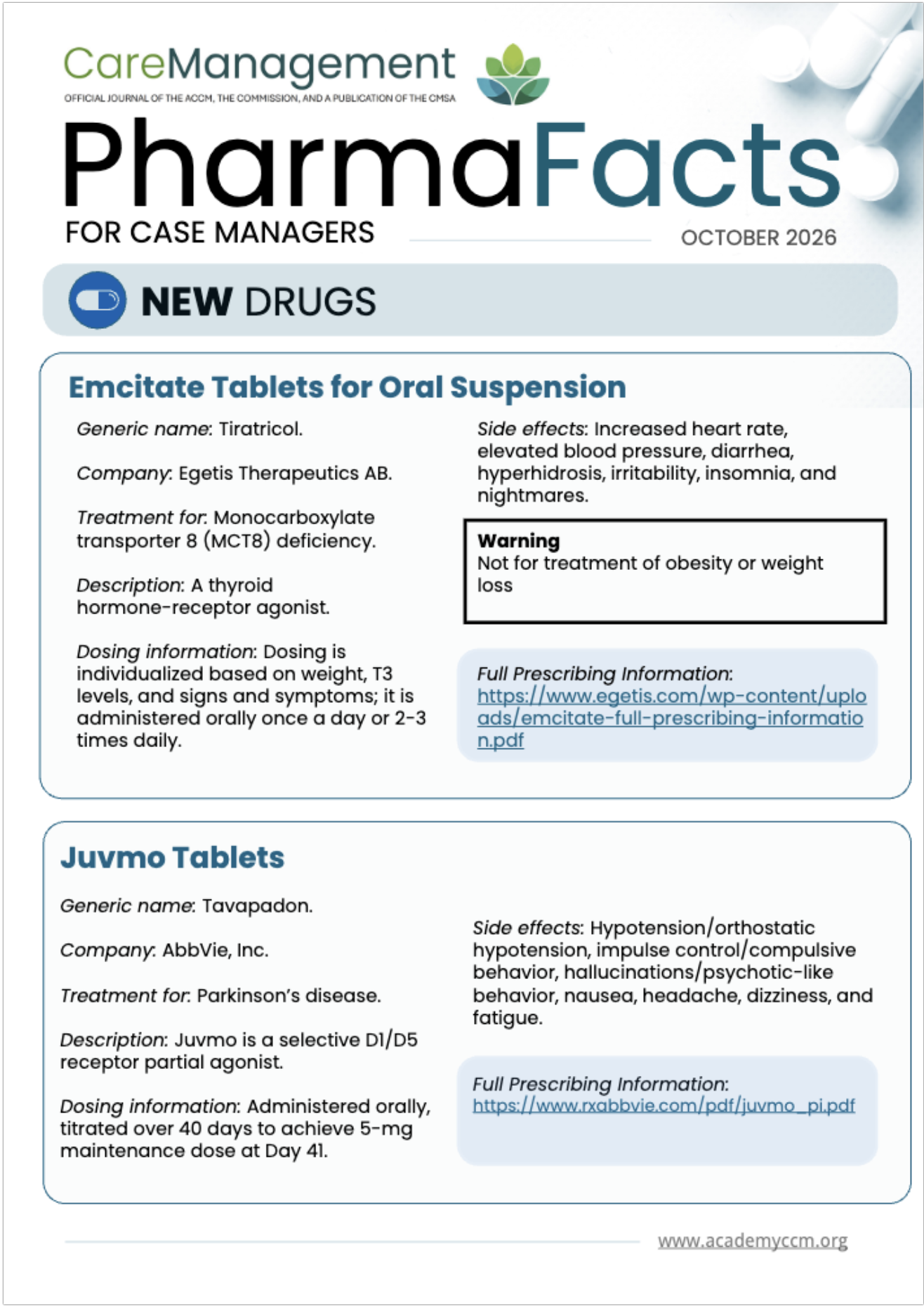 new FDA-approved drugs information for case managers ahead of National Case Management week